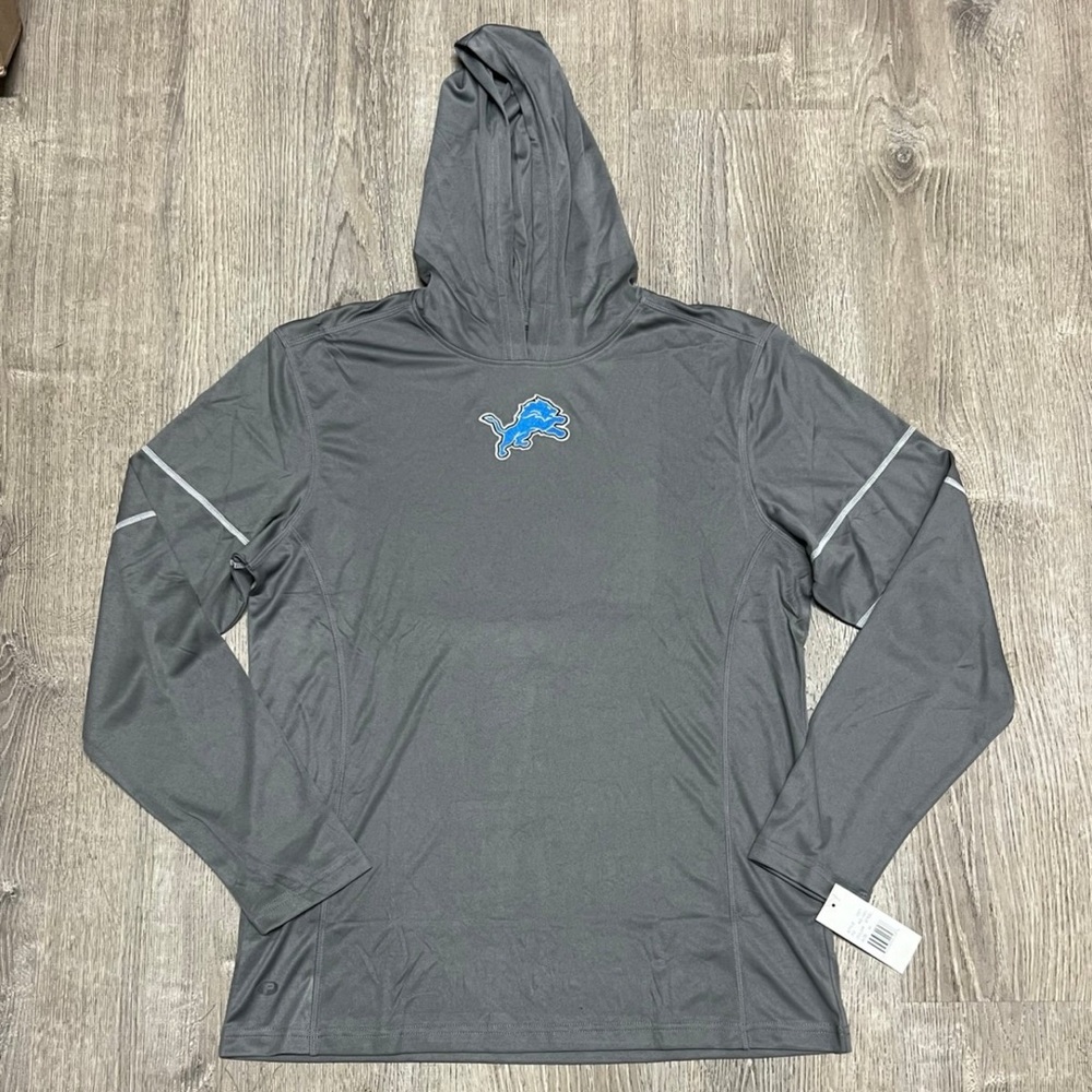Detroit Lions Logo grey premium athletic activewear hoodie